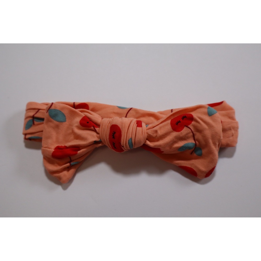 Little Sleepies Cherry Print Knotted Headband NB-3T